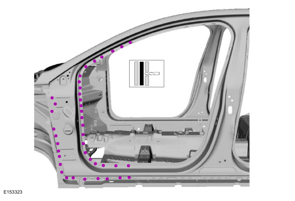 Ford Fusion. A-Pillar Outer Panel. Removal and Installation