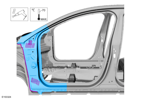 Ford Fusion. A-Pillar Outer Panel. Removal and Installation