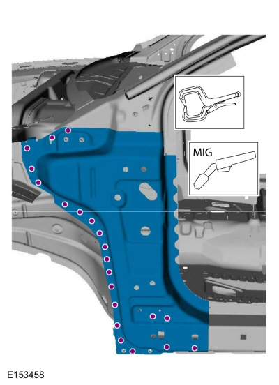 Ford Fusion. A-Pillar Outer Panel Section and Reinforcement. Removal and Installation