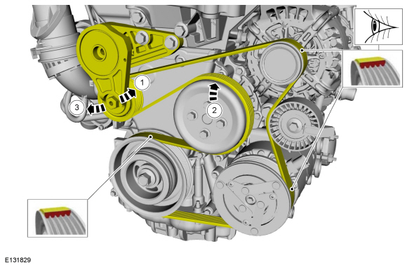 Ford Fusion. Accessory Drive Belt. Removal and Installation