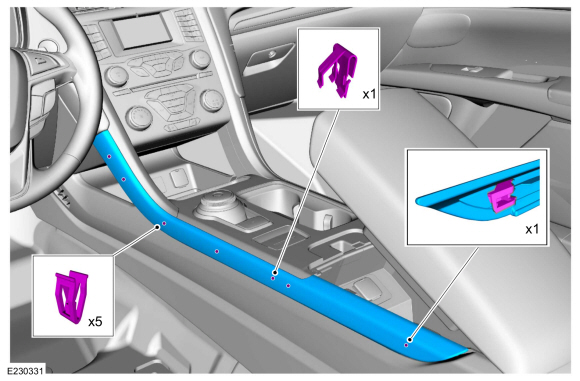 Ford Fusion. Active Park Assist Switch. Removal and Installation