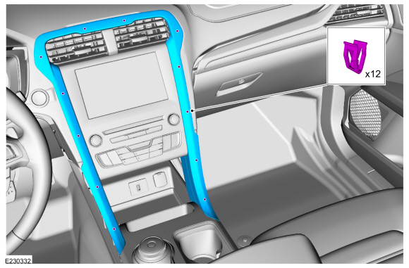 Ford Fusion. Active Park Assist Switch. Removal and Installation