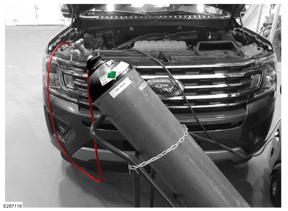 Ford Fusion. Air Conditioning (A/C) System Leak Test Using Forming Gas. General Procedures