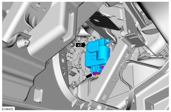 Ford Fusion. Air Distribution Door Actuator. Removal and Installation