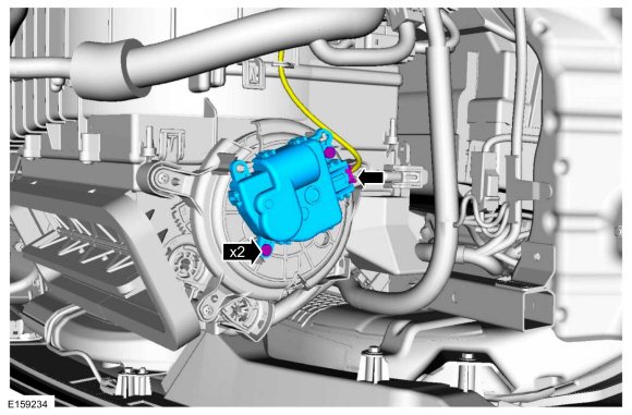 Ford Fusion. Air Inlet Door Actuator. Removal and Installation