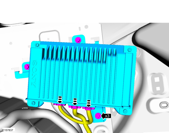 Ford Fusion. Audio Digital Signal Processing (DSP) Module. Removal and Installation