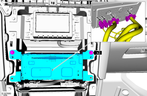 Ford Fusion. Audio Front Control Module (ACM) - Police. Removal and Installation