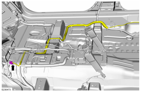 Ford Fusion. Audio Unit Antenna Cable. Removal and Installation