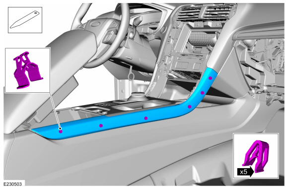 Ford Fusion. Auto-Start-Stop Deactivation Switch. Removal and Installation