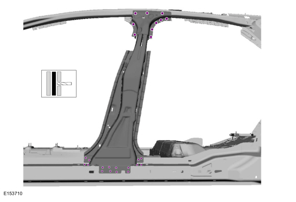 Ford Fusion. B-Pillar and Reinforcement. Removal and Installation