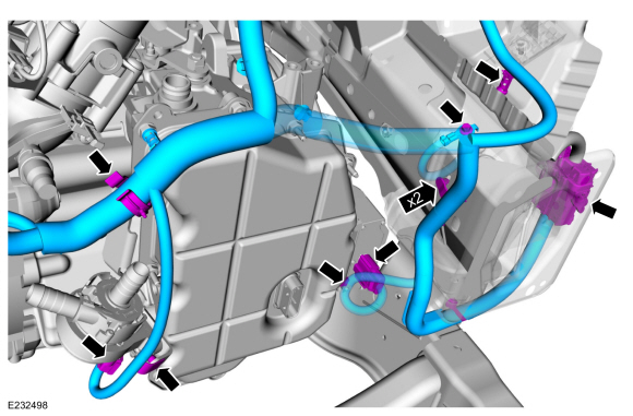 Ford Fusion. Battery Cables - 1.5L EcoBoost (118kW/160PS) – I4. Removal and Installation