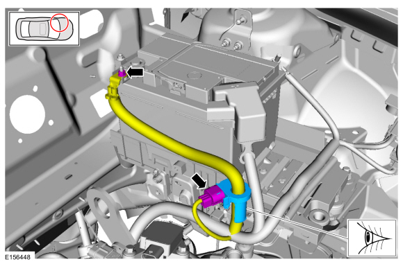 Ford Fusion. Battery Current Sensor. Removal and Installation