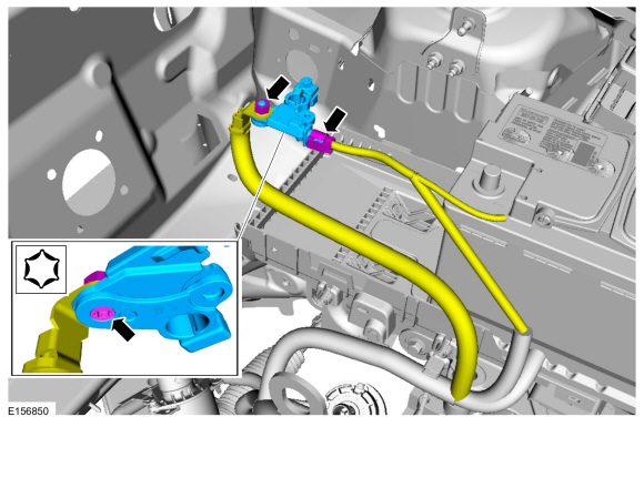 Ford Fusion. Battery Monitoring Sensor. Removal and Installation