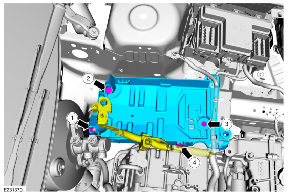 Ford Fusion. Battery Tray. Removal and Installation