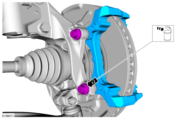 Ford Fusion. Brake Caliper Anchor Plate - 2.7L EcoBoost (238kW/324PS). Removal and Installation