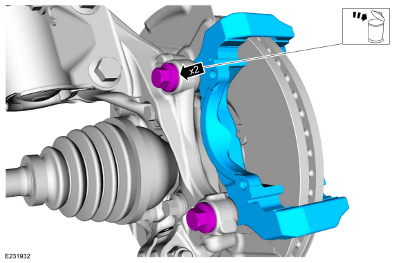 Ford Fusion. Brake Caliper Anchor Plate. Removal and Installation