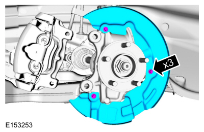 Ford Fusion. Brake Disc Shield. Removal and Installation