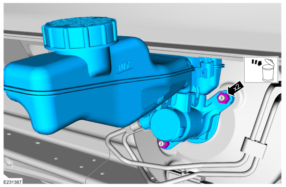 Ford Fusion. Brake Master Cylinder. Removal and Installation