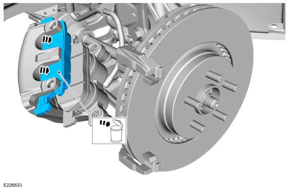 Ford Fusion. Brake Pads - 2.7L EcoBoost (238kW/324PS). Removal and Installation