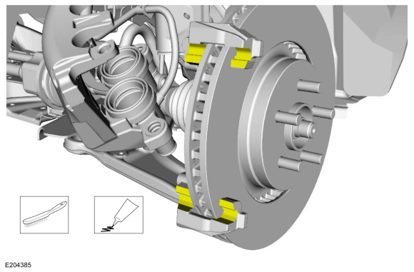 Ford Fusion. Brake Pads - 2.7L EcoBoost (238kW/324PS). Removal and Installation