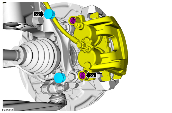 Ford Fusion. Brake Pads - 2.7L EcoBoost (238kW/324PS). Removal and Installation