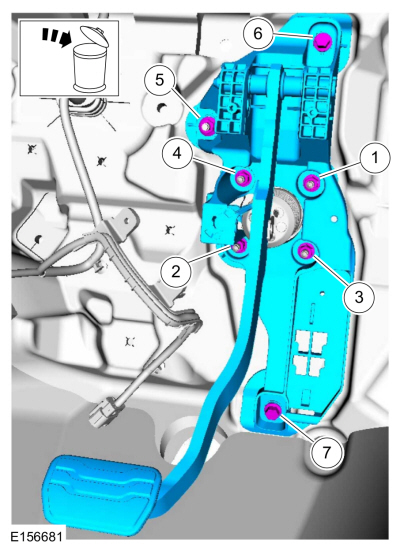 Ford Fusion. Brake Pedal and Bracket. Removal and Installation