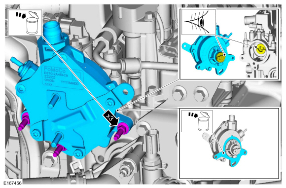 Ford Fusion. Brake Vacuum Pump - 1.5L EcoBoost (118kW/160PS) – I4. Removal and Installation