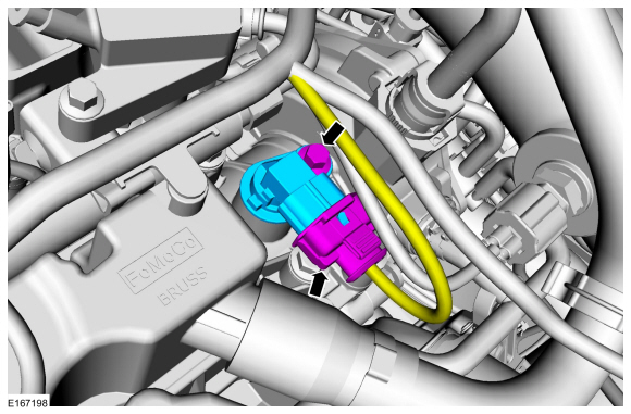 Ford Fusion. Camshaft Position (CMP) Sensor LH. Removal and Installation