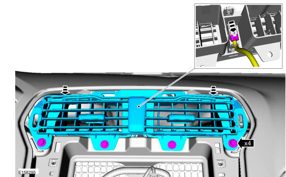 Ford Fusion. Center Registers. Removal and Installation