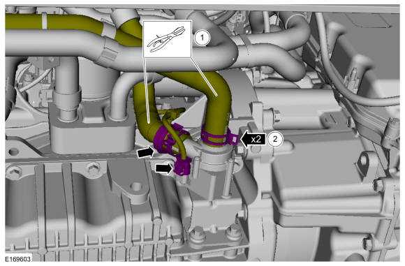 Ford Fusion. Charge Air Cooler (CAC) Coolant Pump. Removal and Installation