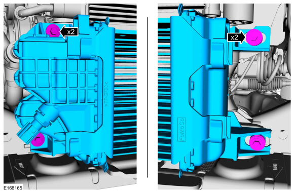 Ford Fusion. Charge Air Cooler (CAC) Radiator. Removal and Installation