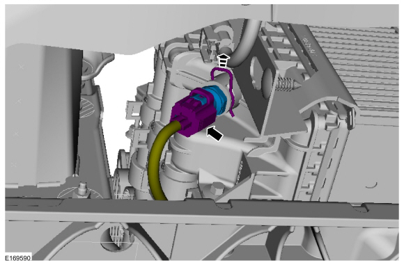 Ford Fusion. Charge Air Cooler Coolant Temperature (CACCT) Sensor. Removal and Installation