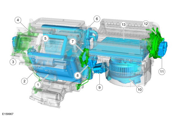 Ford Fusion. Climate Control System - Vehicles With: Dual Automatic Temperature Control (DATC) - Component Location. Description and Operation