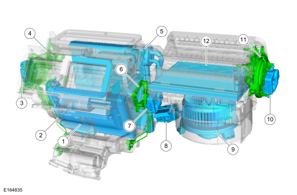 Ford Fusion. Climate Control System - Vehicles With: Electronic Manual Temperature Control (EMTC) - Component Location. Description and Operation