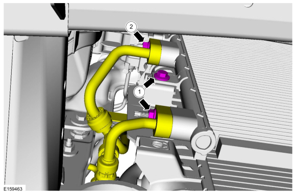 Ford Fusion. Condenser - 1.5L EcoBoost (118kW/160PS) – I4. Removal and Installation