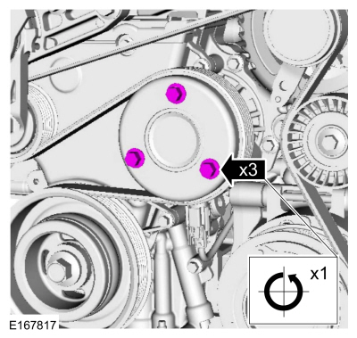 Ford Fusion. Coolant Pump. Removal and Installation