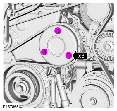 Ford Fusion. Coolant Pump. Removal and Installation