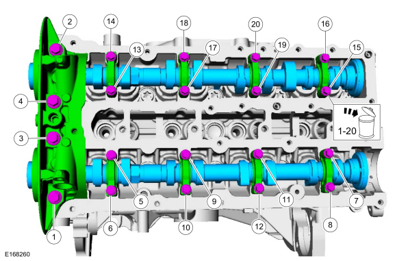 Ford Fusion. Cylinder Head. Disassembly and Assembly of Subassemblies