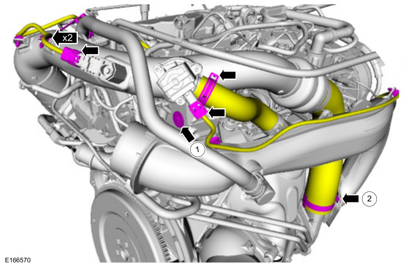 Ford Fusion. Cylinder Head Temperature (CHT) Sensor. Removal and Installation