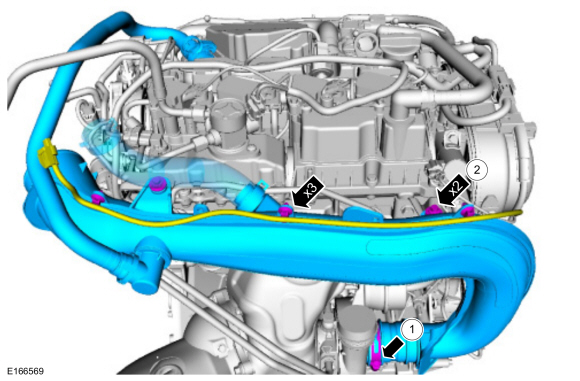 Ford Fusion. Cylinder Head Temperature (CHT) Sensor. Removal and Installation