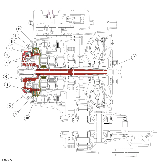 Ford Fusion. Direct Clutch Assembly. Description and Operation