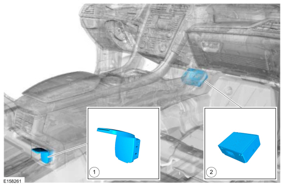 Ford Fusion. Direct Current/Alternating Current (DC/AC) Inverter - Component Location. Description and Operation