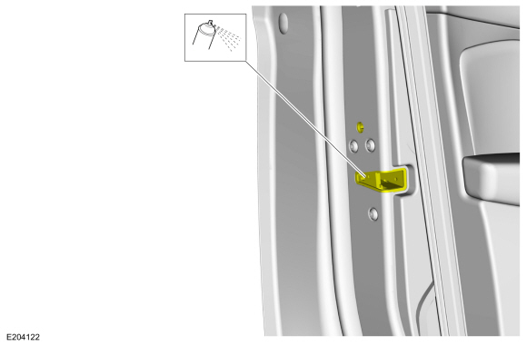 Ford Fusion. Door Latch Lubrication. General Procedures