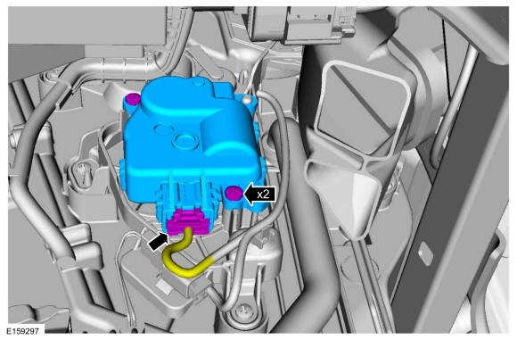 Ford Fusion. Driver Side Temperature Door Actuator. Removal and Installation