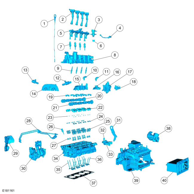 Ford Fusion. Engine Component View. Description and Operation