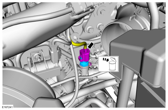 Ford Fusion. Engine Coolant Temperature (ECT) Sensor. Removal and Installation