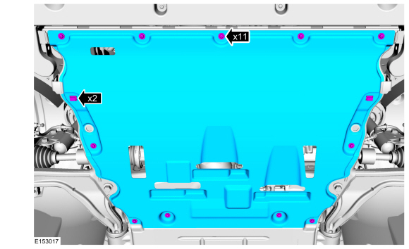 Ford Fusion. Engine Front Undershield. Removal and Installation