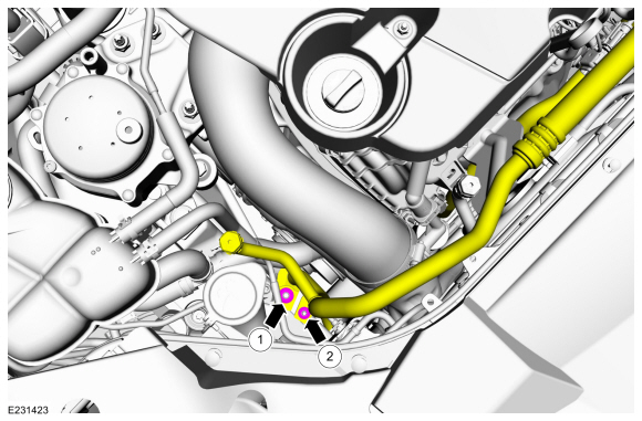 Ford Fusion. Evaporator Inlet and Outlet Manifold - 2.7L EcoBoost (238kW/324PS). Removal and Installation