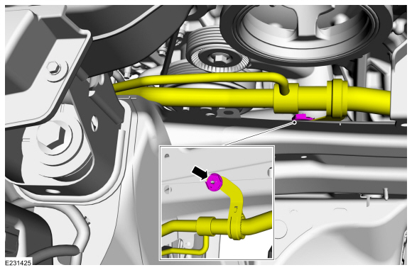 Ford Fusion. Evaporator Inlet and Outlet Manifold - 2.7L EcoBoost (238kW/324PS). Removal and Installation