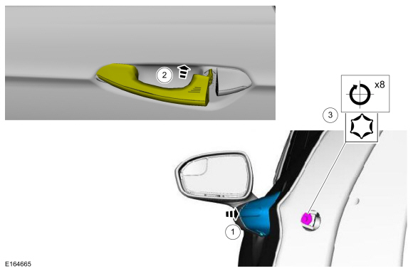 Ford Fusion. Exterior Front Door Handle. Removal and Installation